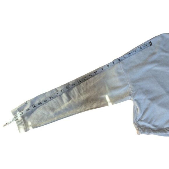 Garage White Cropped Quarter Zip with Cuffed Sleeves Women Size Medium - Picture 9 of 10